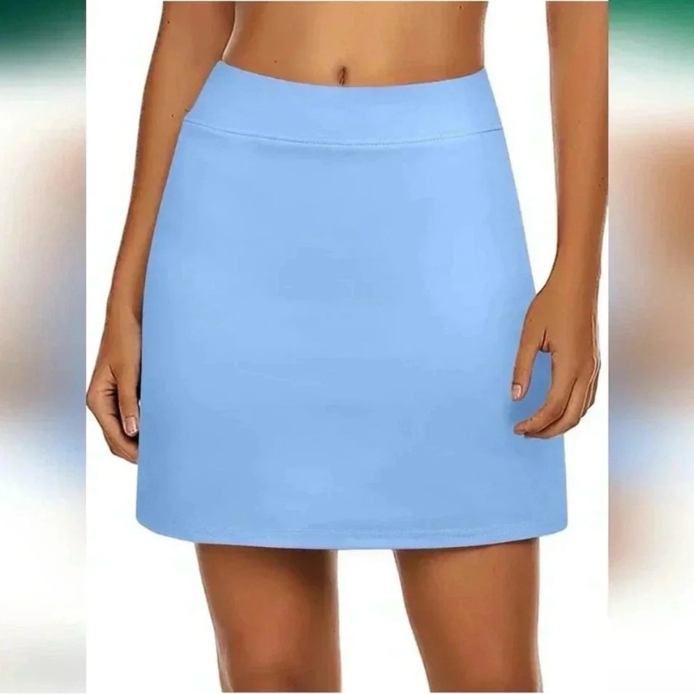 Ekouaer  Active Performance Skort Lightweight Skirt  Blue Size Large (EUC)